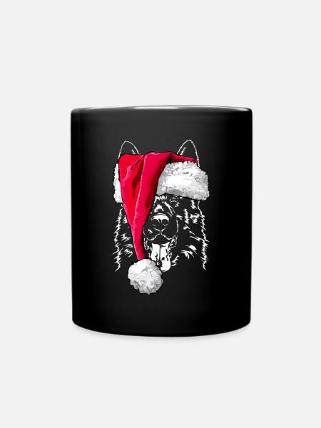 BERGER ALLEMAND berger allemand de Noël - Mug uni - noir