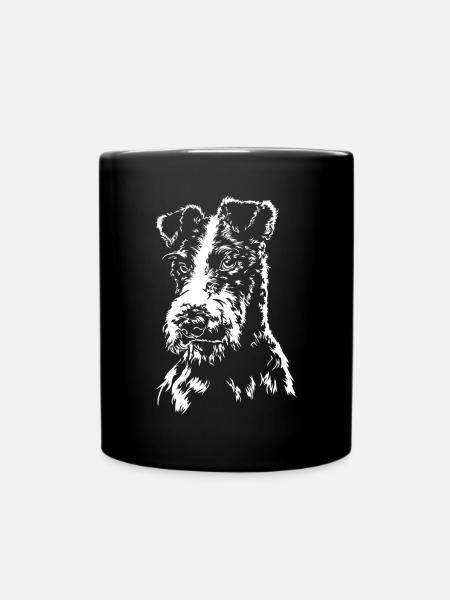 FOXTERRIER Fox Terrier Dog portrait Dog Wilsigns - Full Colour Mug - black