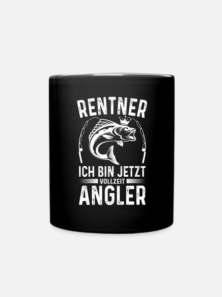 Rentner Jetzt Vollzeit Angler Lustiges Angel Rente - Tasse einfarbig - Schwarz