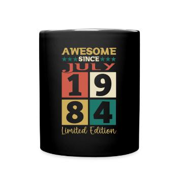Awesome since July 1984 38th birthday Men's Fun - Full Colour Mug - black - Front