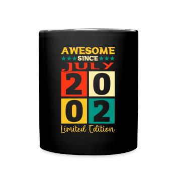 Awesome since July 2002 20th Birthday Men's Fun - Full Colour Mug - black - Front