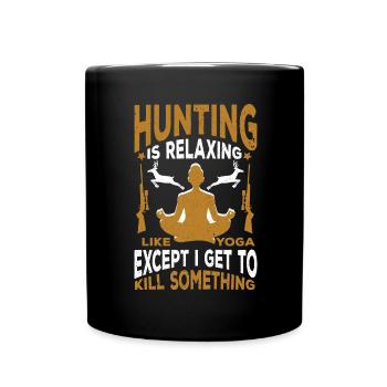 Hunting Hunting Hunter Rifle Shooting Game Hunting - Full Colour Mug - black - Front
