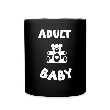Adult Baby Windel Fetisch Schnuller Frauen Männer - Tasse einfarbig - Schwarz - Vorne