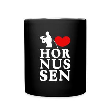 I love Hornussen Shirt - Tasse einfarbig - Schwarz - Vorne