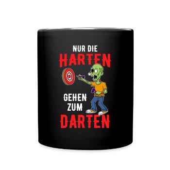 Darts Dartspieler Dartpfeile Dartscheibe Darter - Tasse einfarbig - Schwarz - Vorne
