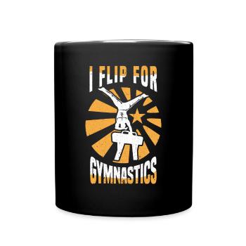 Gymnastik Turnen Barren Trampolin Ringe Turner - Tasse einfarbig - Schwarz - Vorne