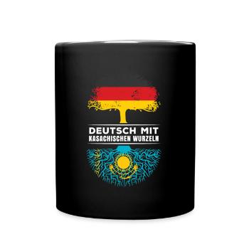 Deutsch mit Kasachischen Wurzeln Abstammung - Tasse einfarbig - Schwarz - Vorne