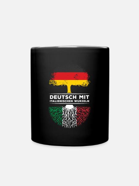 Deutsch mit Italienischen Wurzeln Abstammung - Tasse einfarbig - Schwarz