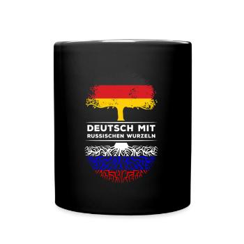 Deutsch mit Russischen Wurzeln Abstammung - Tasse einfarbig - Schwarz - Vorne