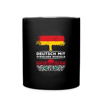 Deutsch mit Syrischen Wurzeln Abstammung - Tasse einfarbig - Schwarz - Vorne