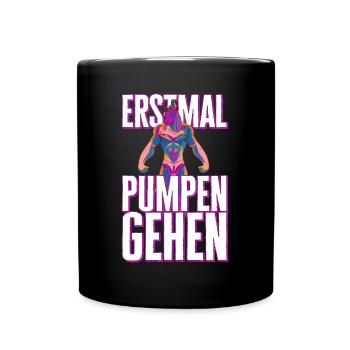 Lustiger Bodybuilder Einhorn Spruch - Tasse einfarbig - Schwarz - Vorne