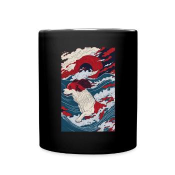 Japanese design for dog lovers - Full Colour Mug - black - Front