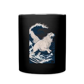 Japanese design for dog lovers - Full Colour Mug - black - Front