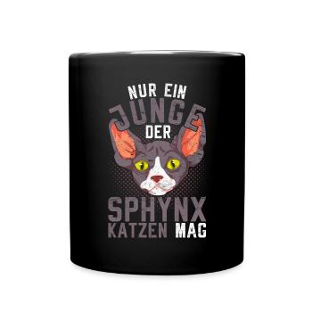 Nur ein Junge der Sphynx Katzen mag Sphynx Katze - Tasse einfarbig - Schwarz - Vorne