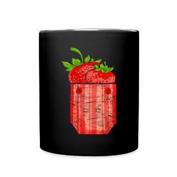 Summer Fruit Fruit Gift Breast Bag Strawberry - Full Colour Mug - black - Front