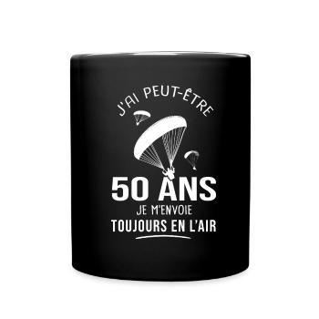 50 ans parapente humour anniversaire parapentistes - Mug uni - noir - Devant