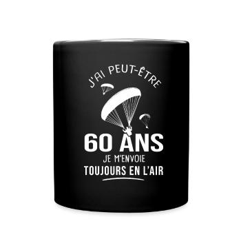 60 ans parapente humour anniversaire parapentistes - Mug uni - noir - Devant