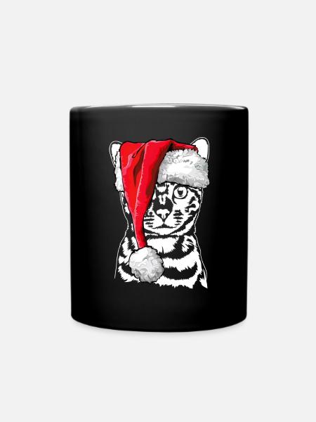 Santa Bengalkatze Weihnachten Katze Wilsigns - Tasse einfarbig - Schwarz