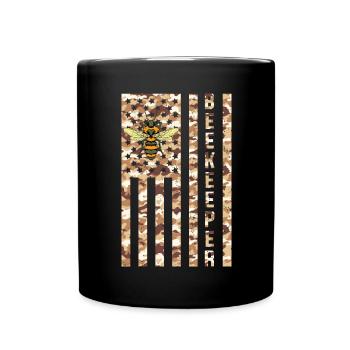 Camouflage USA drapeau abeille cadeau insecte apiculteur - Mug uni - noir - Devant