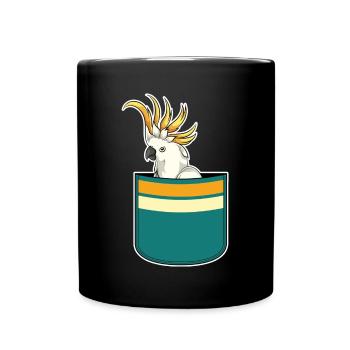 Vogelliebhaber Papagei Geschenk Brusttasche Kakadu - Tasse einfarbig - Schwarz - Vorne