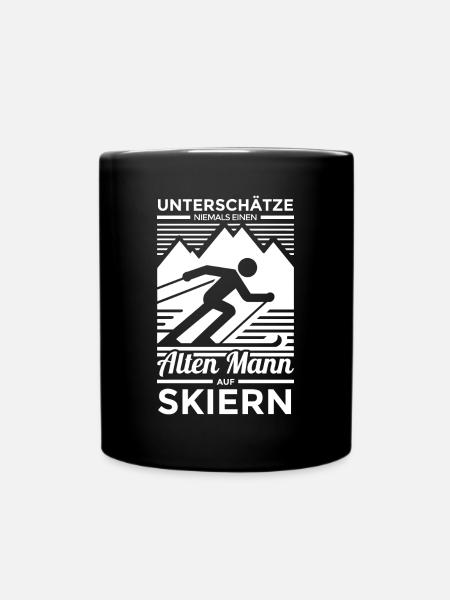 Skifahrer Skifahren Skilehrer Skier Geschenk - Tasse einfarbig - Schwarz