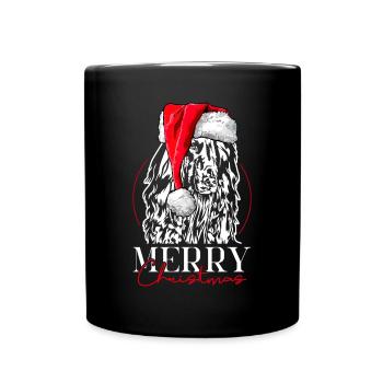 Père Noël Afghan Hound Joyeux Noël Chiens - Mug uni - noir - Devant