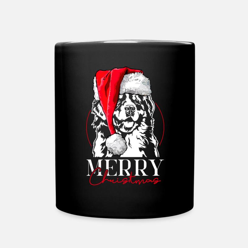 Santa Berner Sennenhund Merry Christmas Wilsigns - Tasse einfarbig - Schwarz