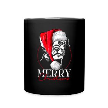 Santa Border Terrier Merry Christmas Hund Wilsigns - Tasse einfarbig - Schwarz - Vorne
