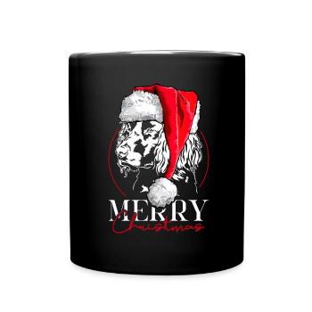 Santa German Quail Dog Merry Christmas Dogs - Full Colour Mug - black - Front
