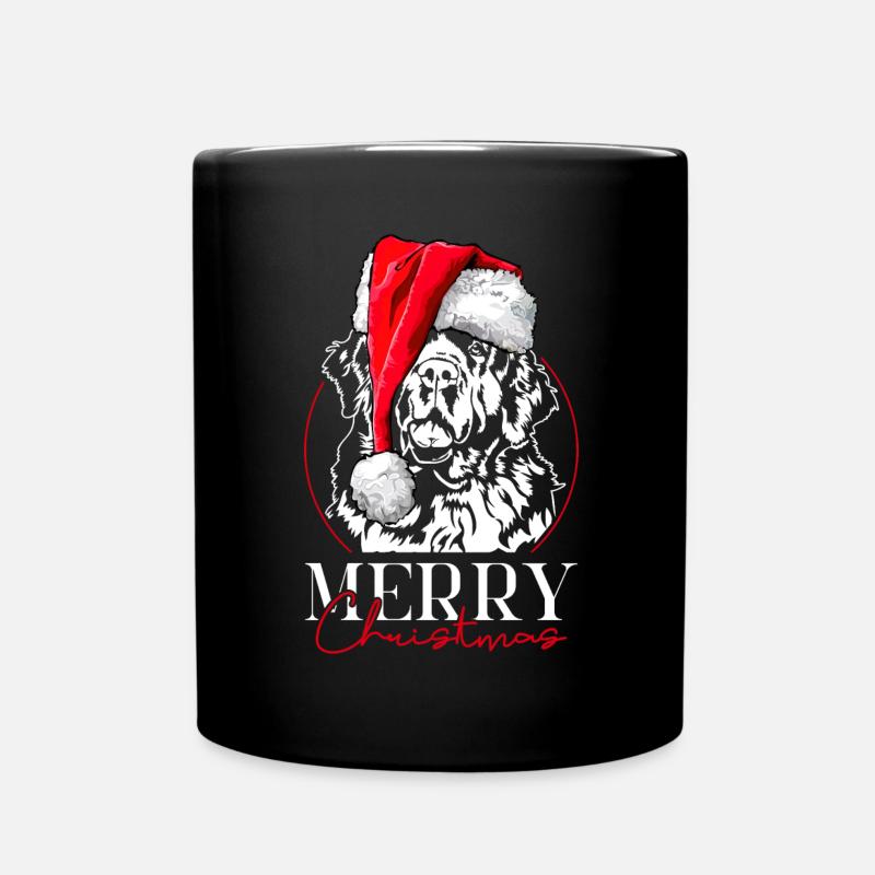 Santa Neufundländer Merry Christmas Neufi Wilsigns - Tasse einfarbig - Schwarz