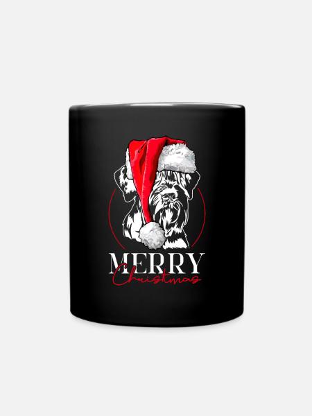 Santa Riesenschnauzer Merry Christmas Wilsigns - Tasse einfarbig - Schwarz