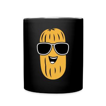 Erdnüsse Humor Kleine Erdnuss - Tasse einfarbig - Schwarz - Vorne