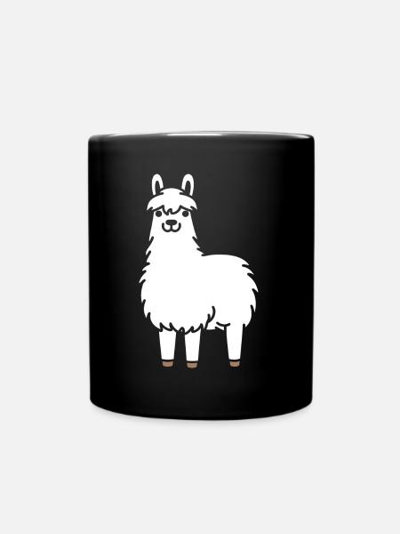 lama - Ensfarvet krus - sort