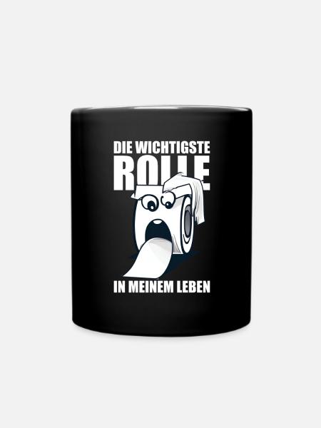 Rolle Klopapier Toilettenpapier Lustige Sprüche WC - Tasse einfarbig - Schwarz