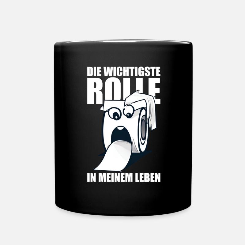 Rolle Klopapier Toilettenpapier Lustige Sprüche WC - Tasse einfarbig - Schwarz