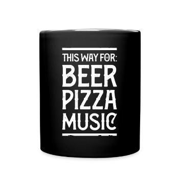 BPM = BEER PIZZA MUSIC - Full Colour Mug - black - Front