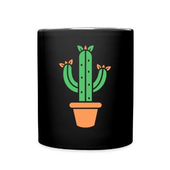 Kaktus - Tasse einfarbig - Schwarz - Vorne