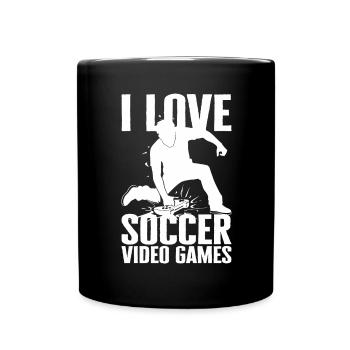 I Love Football Video Games - Sarcastic - Full Colour Mug - black - Front