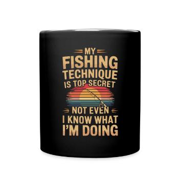Pêcheur drôle de dicton pêche - Mug uni - noir - Devant