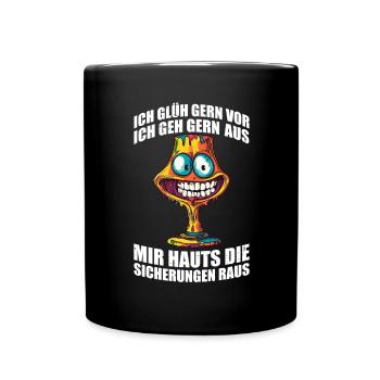 Möbelstück - Lampe aus den 70ern - Mir hauts die - Tasse einfarbig - Schwarz - Vorne