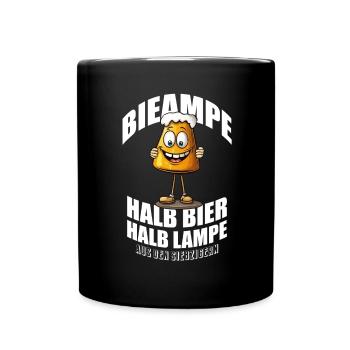 Bieampe, halb Bier halb Lampe aus den Siebzigern - Tasse einfarbig - Schwarz - Vorne