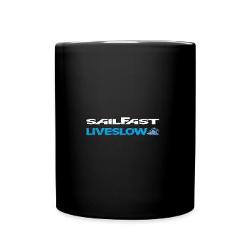 Sail Fast Liveslow avec vague blanche - Mug uni - noir - Devant