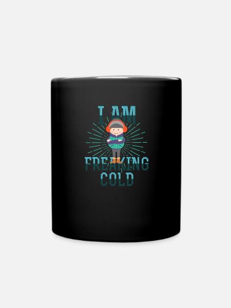 Winterzeit Schneeflocke Weihnachten Geschenk Eis - Tasse einfarbig - Schwarz