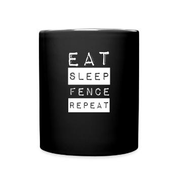 Fechten Retro Schwert Säbel Florett Geschenk Sport - Tasse einfarbig - Schwarz - Vorne