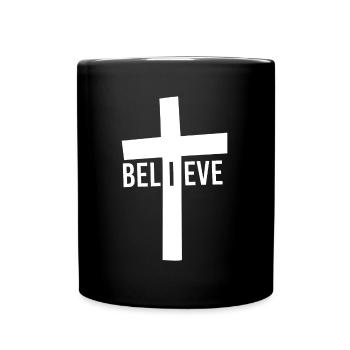 Faith Forgiveness Cross Jesus Gift Christian - Full Colour Mug - black - Front