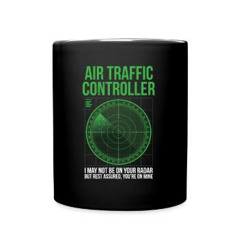Fluglotse Aircraft Aviation Aviator - Tasse einfarbig - Schwarz - Vorne