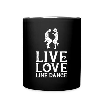 Live Love Line Dance Dancing Dancer Musique Country - Mug uni - noir - Devant
