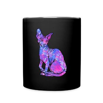 Sphynx Katze haarlos Galaxy Kitty - Tasse einfarbig - Schwarz - Vorne
