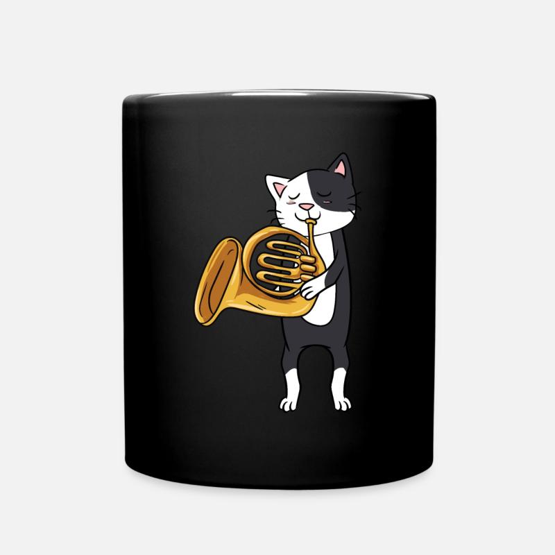 Hornist Hornist Musical Cat Lovers - Mug uni - noir