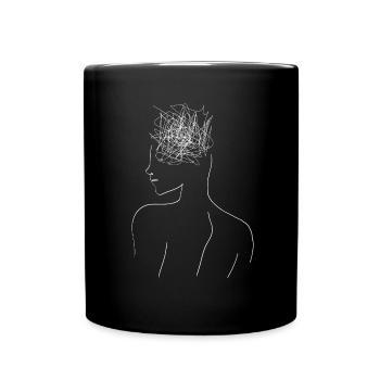 Lineart Verwirrung Nu Goth Soft Grunge Aesthetic - Tasse einfarbig - Schwarz - Vorne